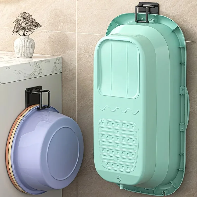 Foldable Storage Hook 1/2PCS Washbasin Rack Bathtub Hook Kitchen Tools Bathroom Space Saving Organizer