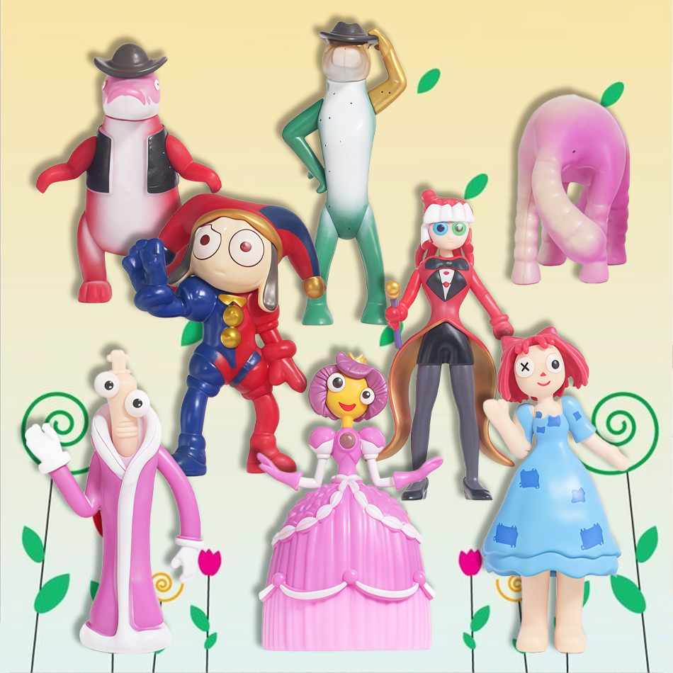 New Hot 8Pcs/Set Magical Digital Circus Anime Figure Ragatha/Jax/Pomni Action Figure PVC Collection Decoration Model Doll Toys