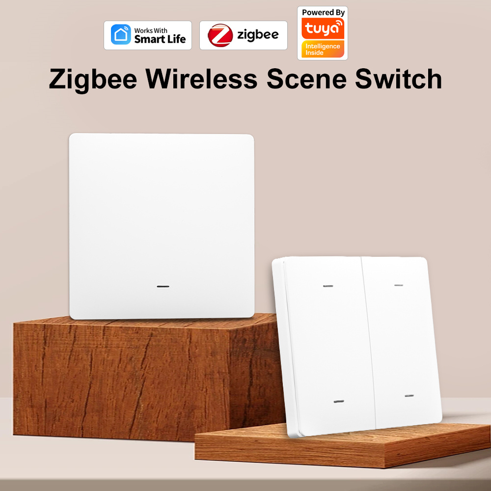 Tuya ZigBee Smart Scene Switch Wireless 12 Scene light Switch Push Button Controller Battery Powered Works with Alexa GoogleHome