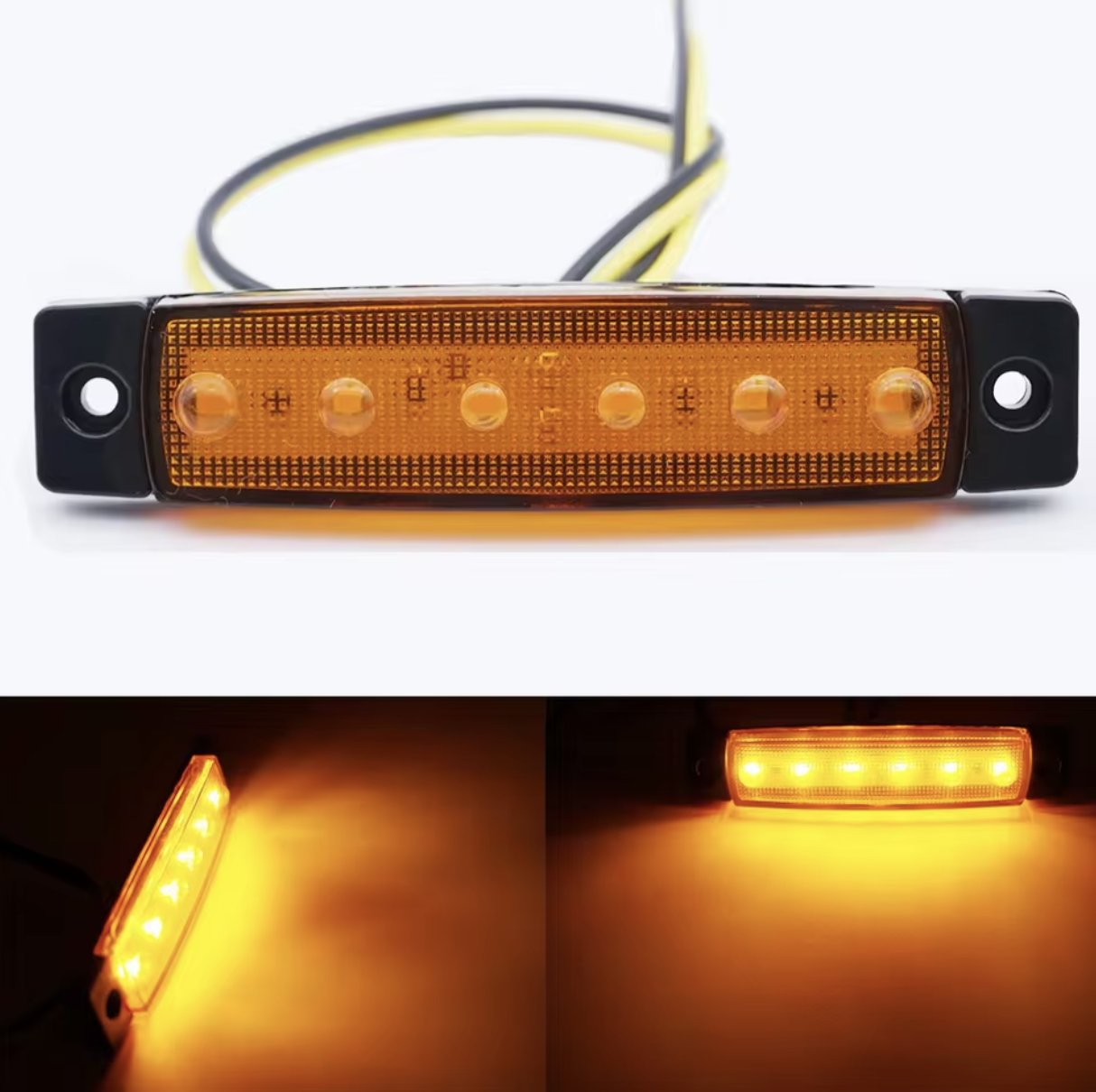1PC Truck Side Marker Indicator Light, 12V/24V LED Turn Signal Tail Warning & Brake Lamp for Bus Lorry Trailer