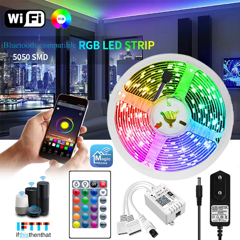 Wifi RGB Led Strip Lights Magic Home Bluetooth Led Tape Light Adhesive Smart Led Lights Strip For Room Rgb 5050 Led Decoration lightify