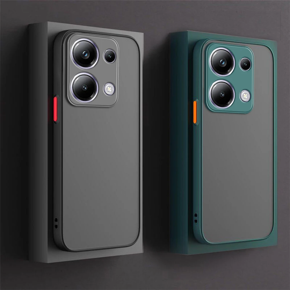 Shockproof Armor Matte Case For POCO C65 C61 X6 F5 X5 M6 Pro 4G F3 Soft TPU Bumper Clear Hard PC Cover Capas
