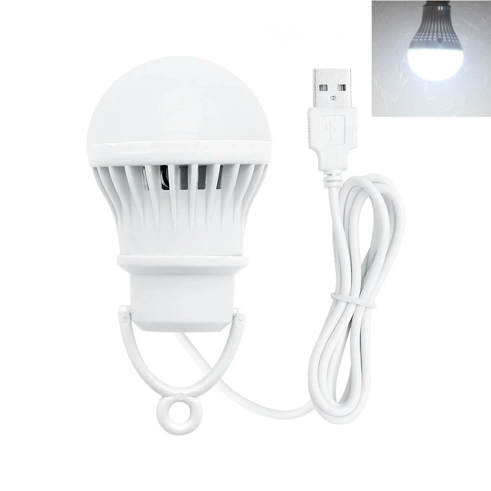 DC 3/5/7W USB Lamp Bulb Portable Camping Lantern Lamp 5V LED USB Power Reading Book Light for Outdoor Camping Tent Lighting