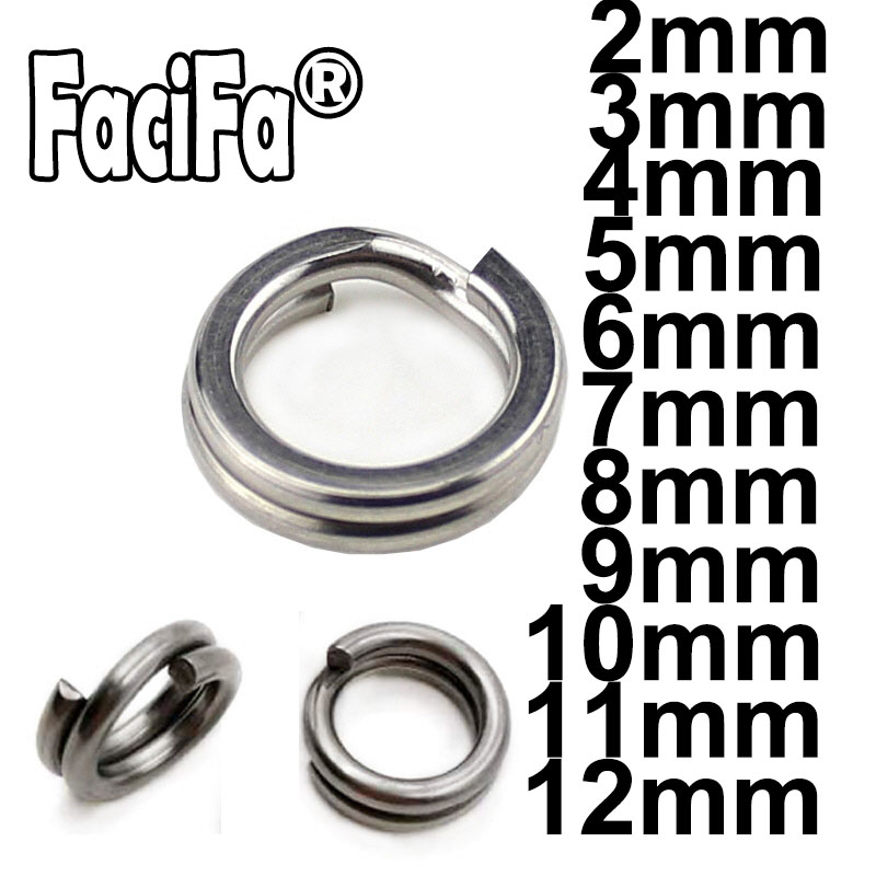 100 pcs Stainless Steel Fishing Split Ring Oval Split Double Ring Connector Fishing Accessories For Fishing Snap Lure Hook