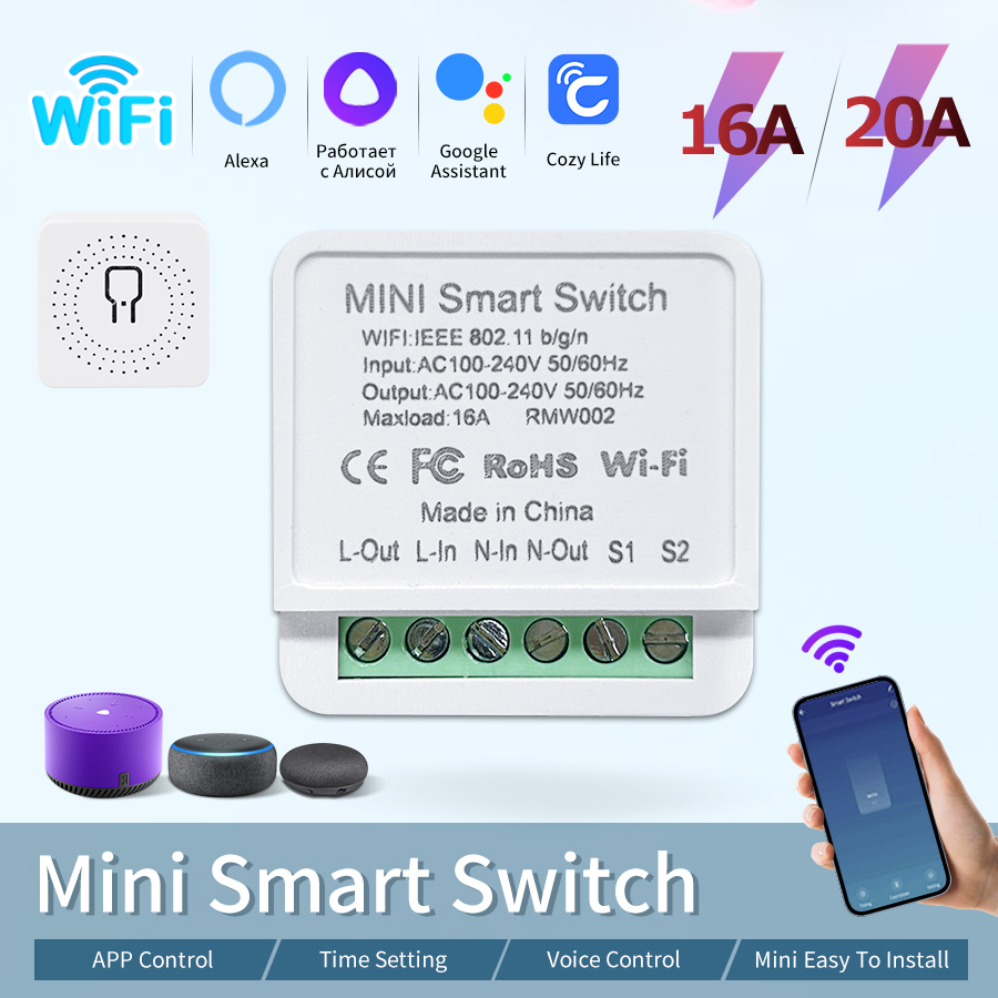 eWelink Wifi Smart Switch Module 2-Way DIY Light Switches Mini Relay Breaker Timer Support Alexa Alice Home Assistant