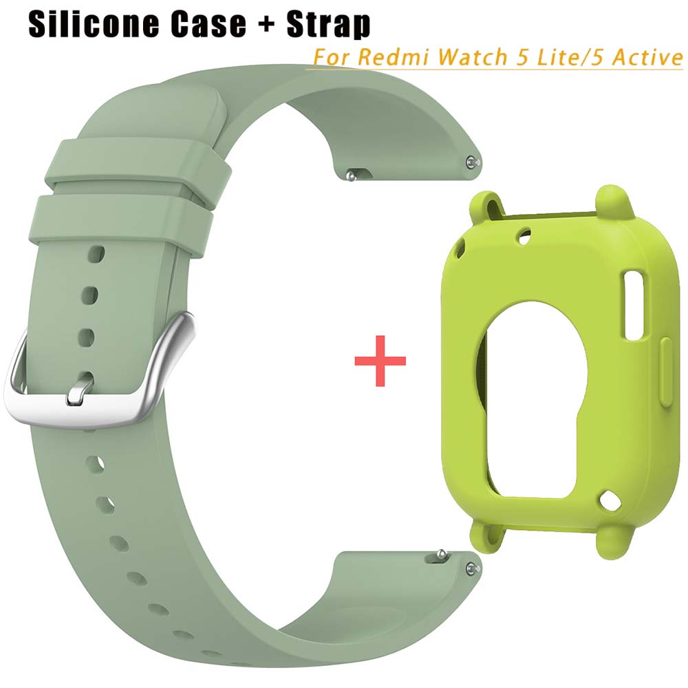 1PCS Silicone Case+Band For Redmi Watch 5 Active Strap Cover Correa Accessories For Redmi Watch 5 Lite Bracelet Sport Wristband