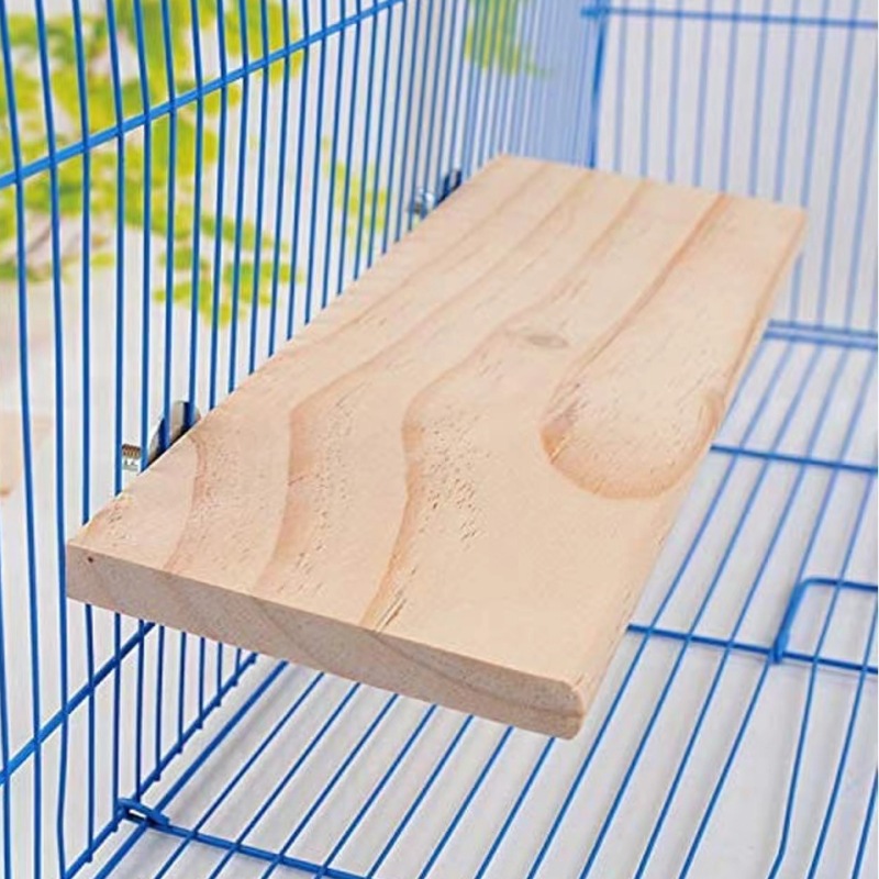 Square Wooden Springboard Parrot Standing Platform Rabbit And Totoro Springboard Birdcages Stand Solid Wooden Toy