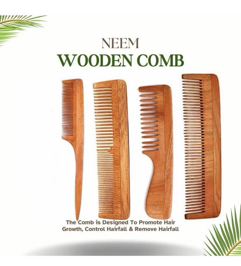 Natural Wooden Hair Comb for Men and Women (1 Piece)