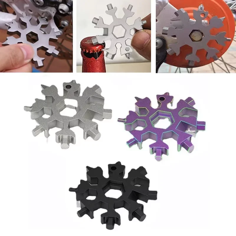 Portable EDC Multifunction Torque Snowflake Wrench Alloy Steel Hexagonal Universal 18-in-1 Octagonal Screwdriver Household Tool
