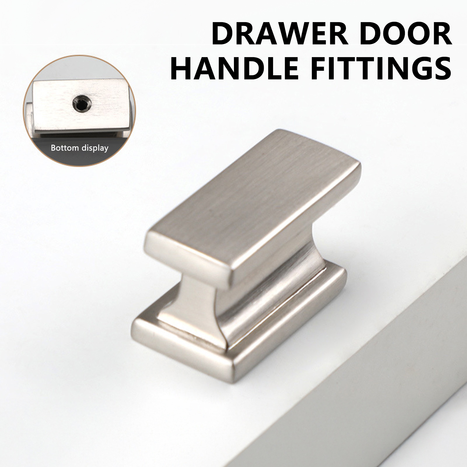 1/2Pcs Square Cabinet Handles Pulls Drawer Knobs for Wardrobe Furniture Door Hardware Replacement Black/Silver Metal Handles