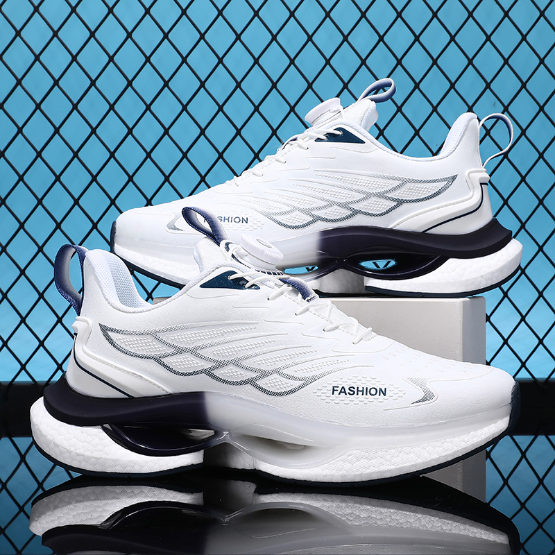 Lovers rotating shoelaces running shoes four seasons new soft sole outdoor casual sports shoes men's breathable light sneakers