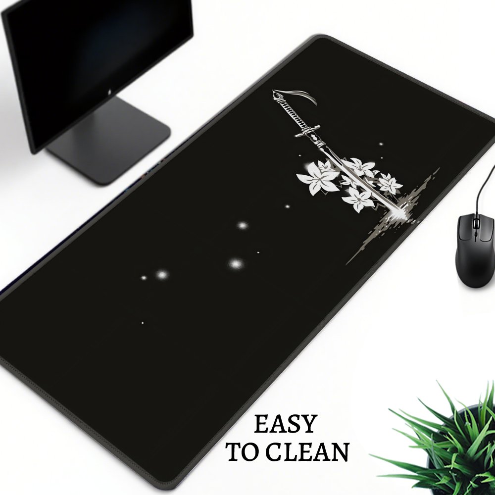 Snow Mouse Pad Desk Pad Computer Pad 2D Flat XXL XL L Super Big Large Gaming Mouse Pad, A for Gaming Enthusiasts Black
