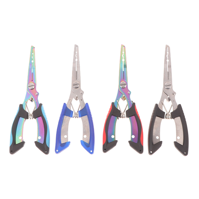1Pc Multi-functional Fishing Pliers Anti-Slip Stainless Steel Fishing Line Cutter Tied Hooks Pliers Portable Split Ring Opener