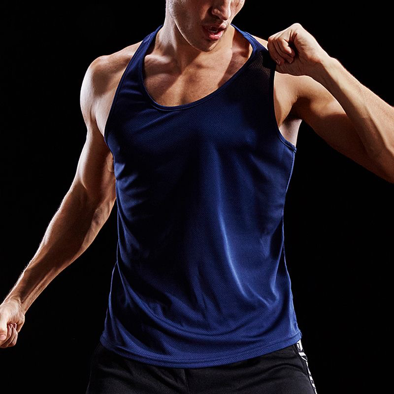 Men's Summer New Fitness Tank Top Gym Workout Sleeveless Shirt Running Apparel Stringer Single Shirt Summer Casual Vest