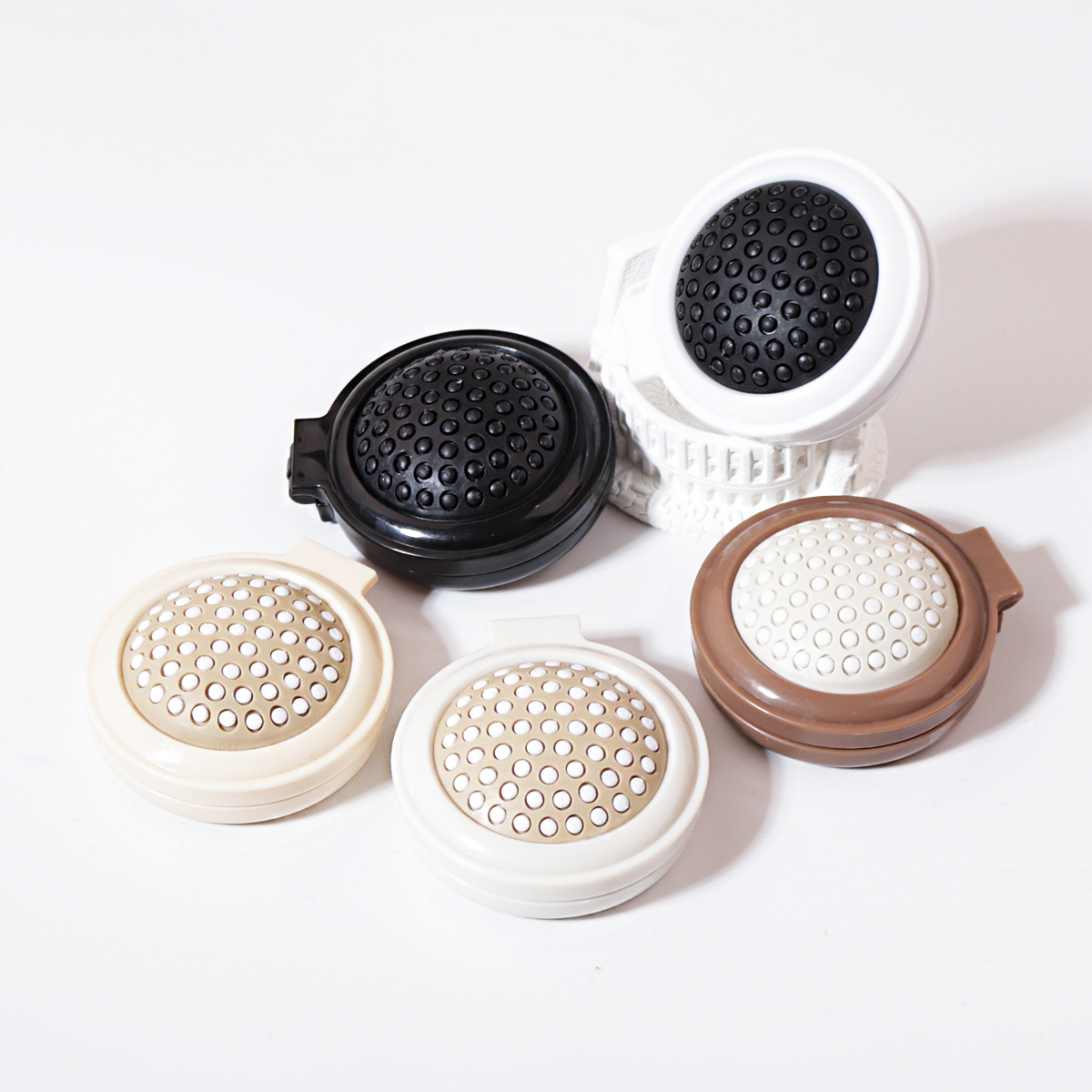 1pc Mini Pocket Mirror Folding Comb Anti Static Portable Round Pocket Airbag Massage Comb with Mirror Styling Comb