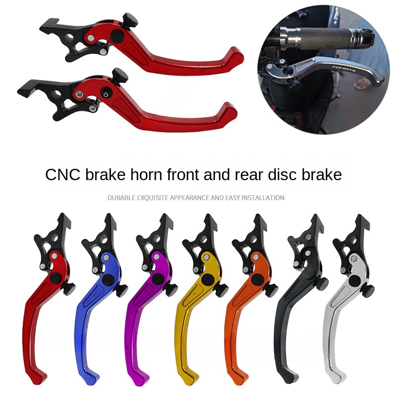 Motorcycle Double Disc Brake Universal CNC Adjustable Size Aluminum Double Brake Handle Lever Motorbike Modification Accessories