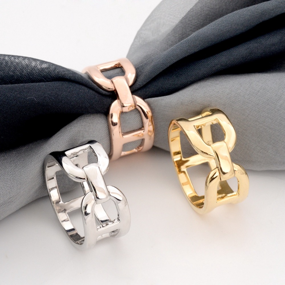 Fashion Simple Silk Scarf Buckle Ring Modern Style Metal Scarf Button Shawl Brooch Alloy Decoration Shawl Buckle Accessories