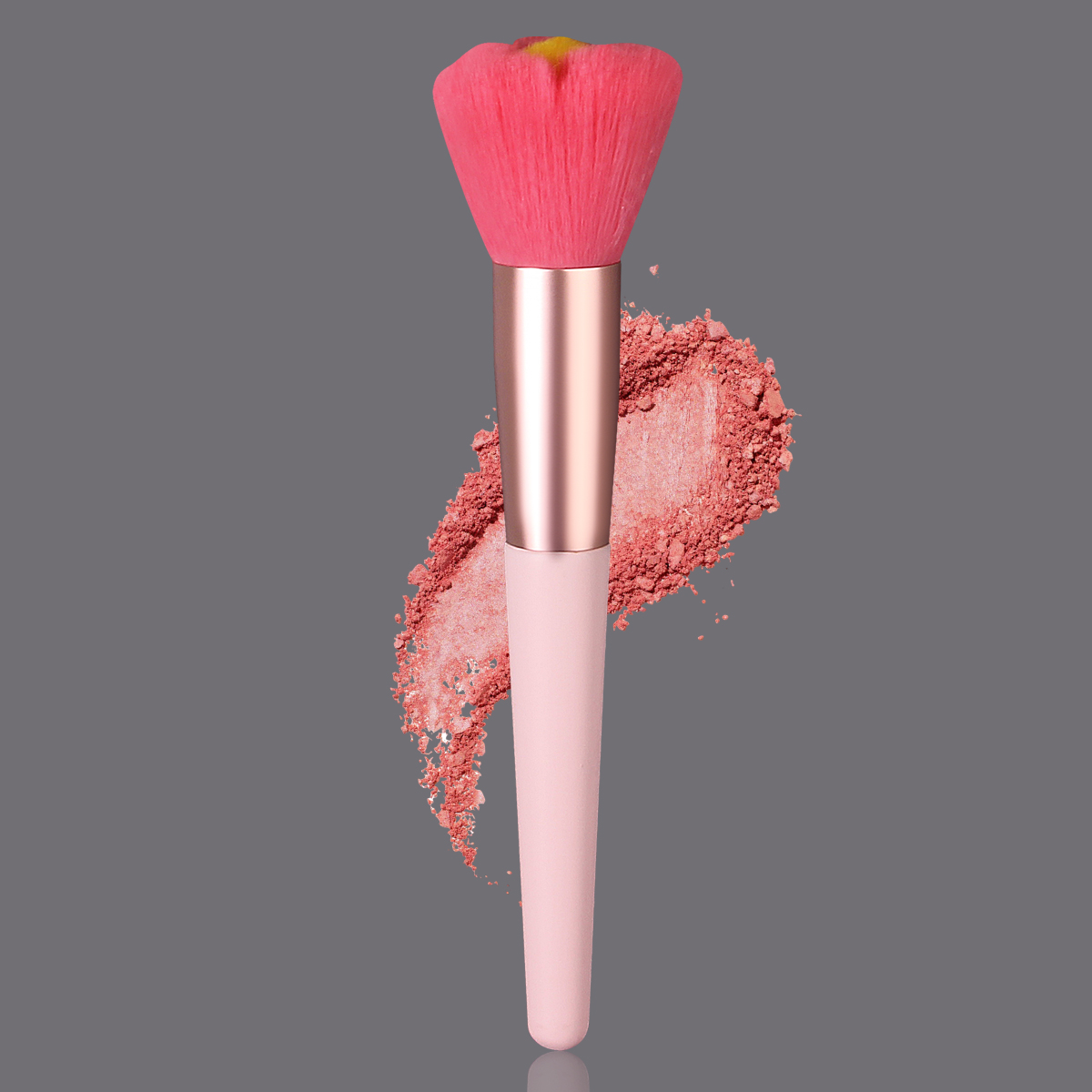 1 Piece of Irregular-Shaped Flower Soft Wooden Handle Makeup Brush, Powder Brush, Blush Brush, Multi-Purpose Beauty Tool