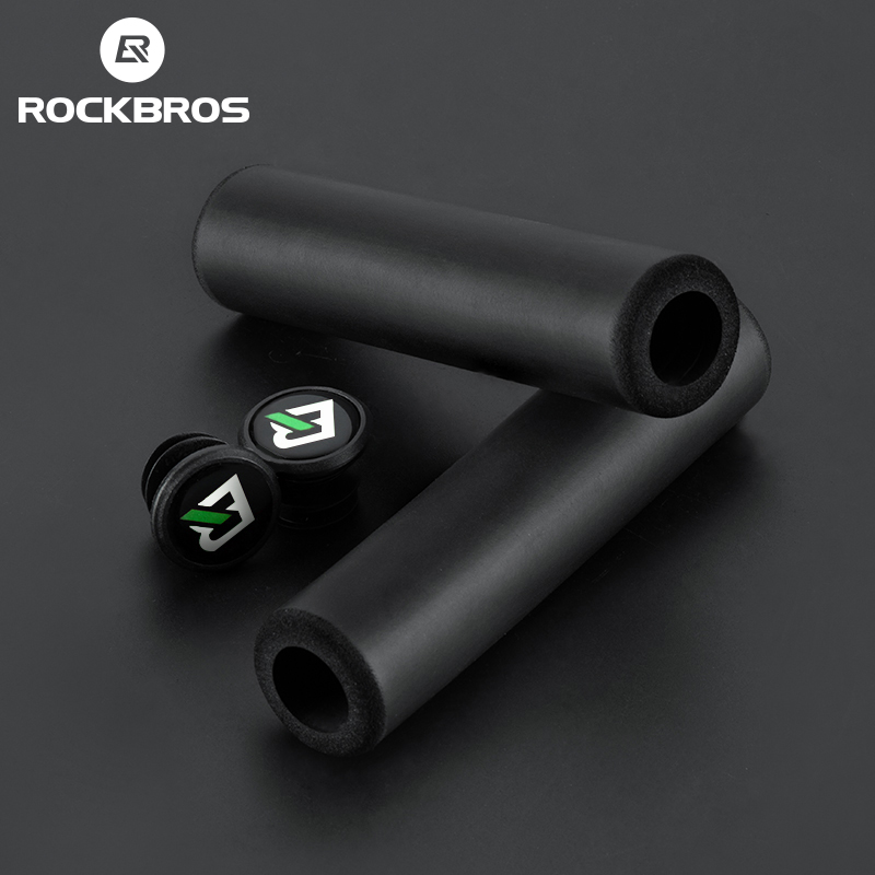 ROCKBROS Bicycle Grips Silicone Shockproof Sponge Handlebar Grips Locked MTB Road Bike Grips Cycling Accessories