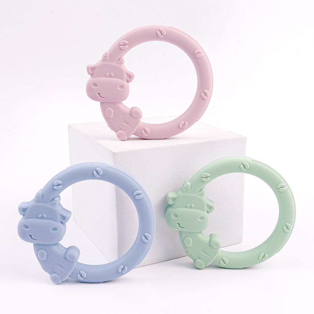 1PC Ring Teether Baby Infant Toys Baby Essentials Silicone Teething Ring Toys for Babies 6-24 Months Seposeve Toddler Teether