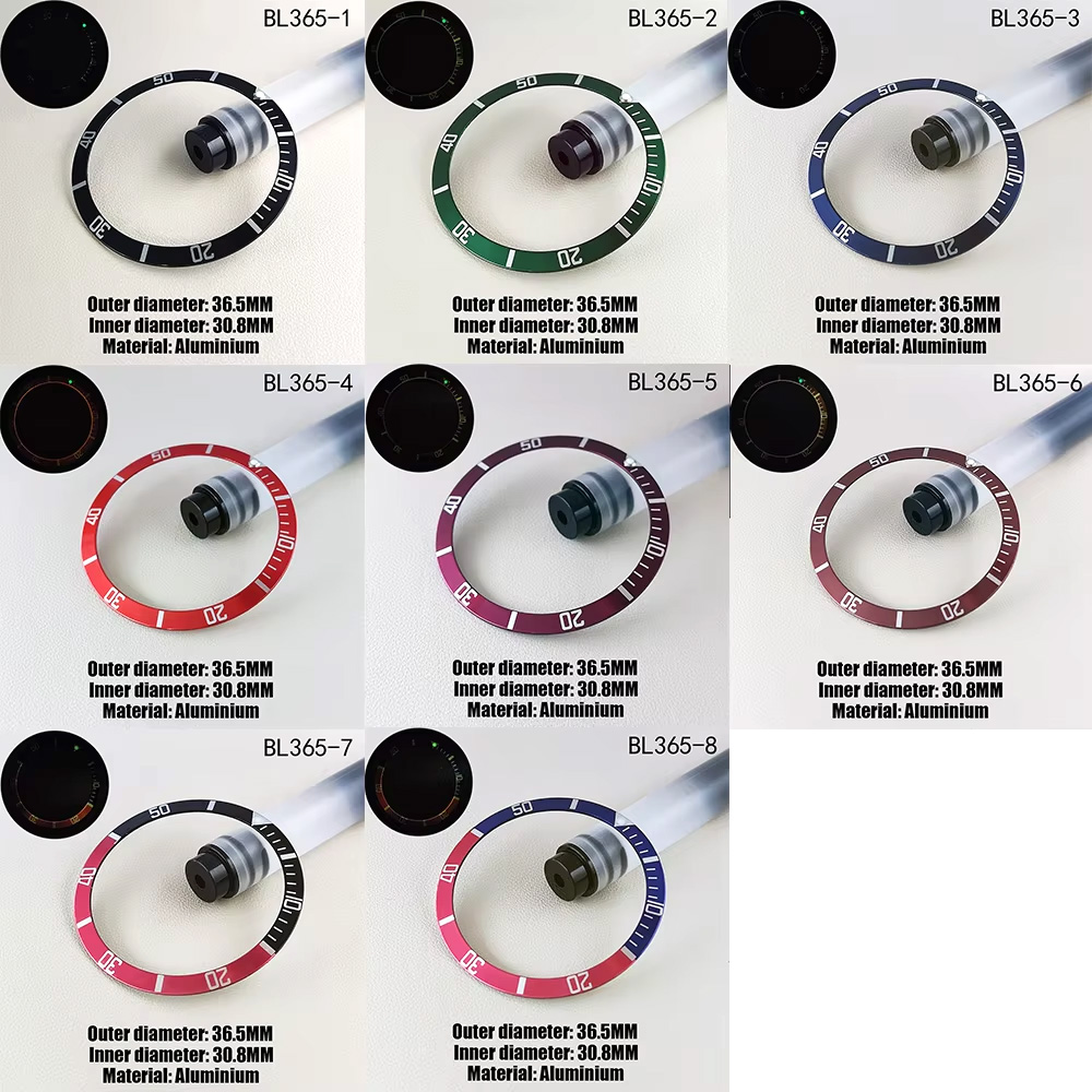 Watch bezel accessories Aluminum insert ring 37.5mm*30.5mm Men's watch replacement parts repair bezel