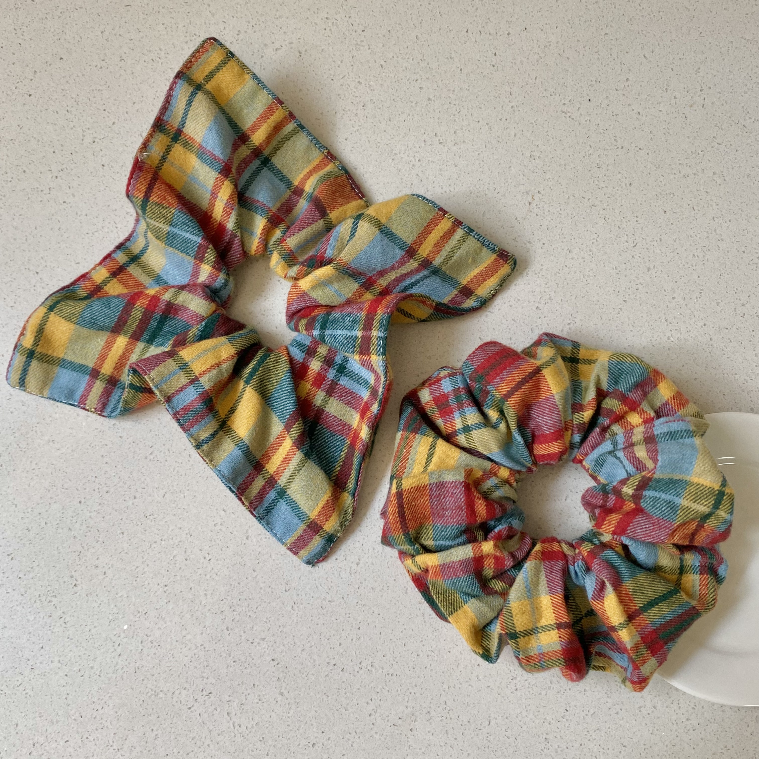 1PC Colorful Plaid Scrunchies Set, Stylish Hair Accessories For Women, Cute Hair Ties For Daily And Party Wear