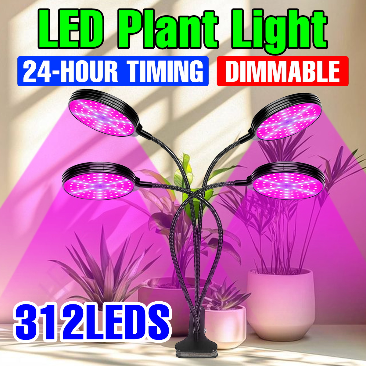 Full Spectrum LED Plant Grow Lights USB Seedings Fill Lamps 5V Indoor Timing 4/8/12Hours Greenhouse Tent Cultivate Lighting