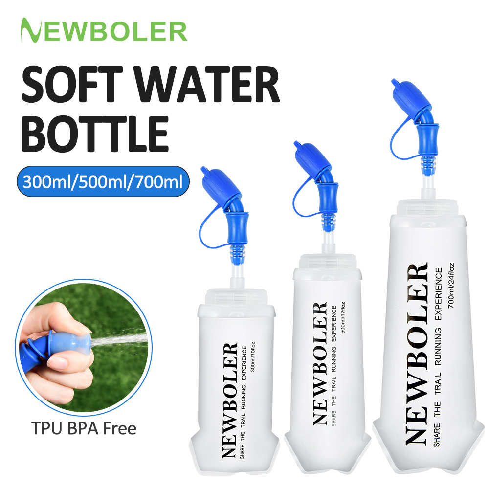NEWBOLER 300/500/700ml Outdoor Collapsible Silicone Bite Size Water Bottle Running Camping Hiking Travel Convenient Water Bottle
