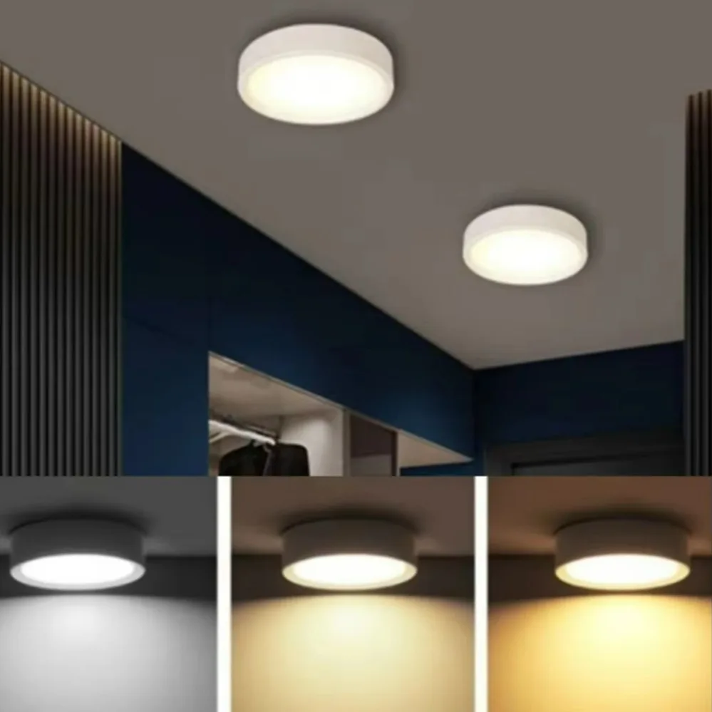 LED Ceiling Light 3 colors lighting 9W 12W 15W 20W Surface Mounted Downlight Ceiling Lamp for Living Room Kitchen Spotlight