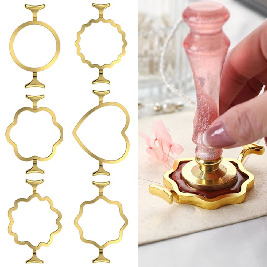 1pc Wax Seal Stamp Metal Mold Round Flower Heart Shape For Card Making Wedding Invitation Birthday Decoration