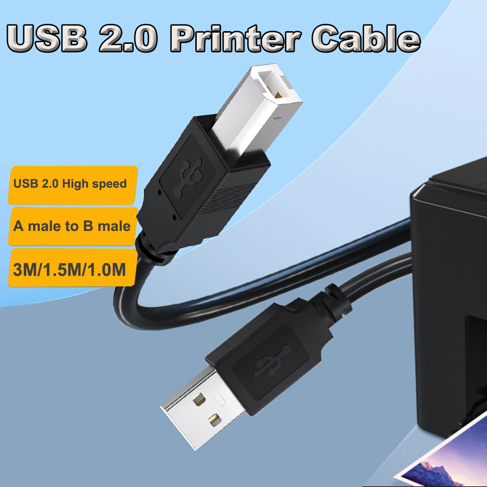 3M USB High Speed 2.0 A To B Male Printer cable For Canon Brother Samsung Hp Epson Printer Cord usb printer cable 1.5M/1.0M long
