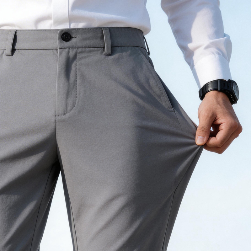 New Summer Male Smart Casual Pants Stretchy Sports Men's Fast Dry Trousers Spring Full Length Straight Office Dress Trousers