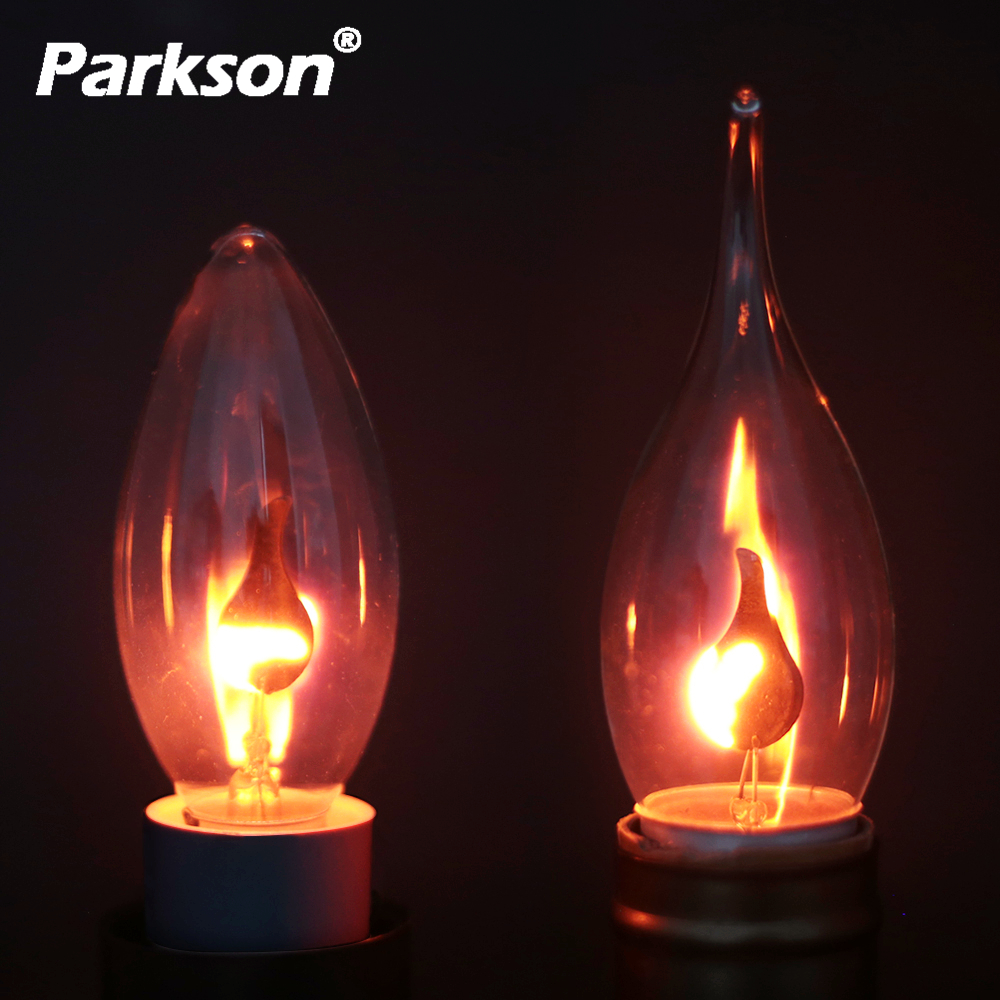 4PCS LED E14 E27 Edison Bulb Candle Light Bulb Flame Effect Bulb AC220V Decor Lighting Ampoule Candle Bulb Bedside Lamp
