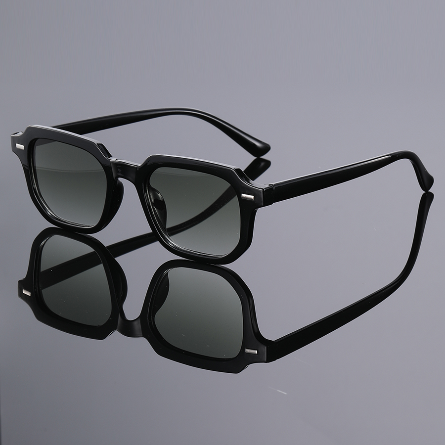 1Pc Men's Fashion Glasses New Trendy Square Frame Retro Rivet Y2K Music Festival Cool Street Style Decoration Suitable for Daily
