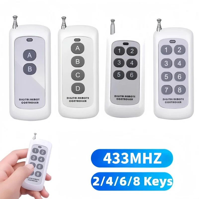 433Mhz Wireless RF Remote Control 1527 Learning Code Transmitter 2 4 6 8 Keys Long Range For Smart Home Garage Door Opener pen gpt