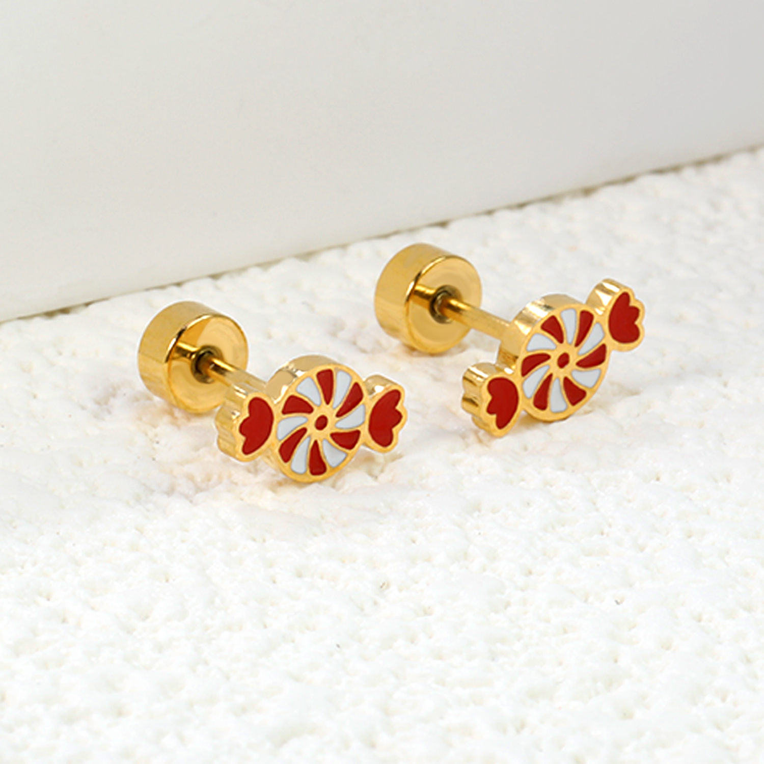Sweet Cute Stainless Steel Halloween Candy Stud Earrings Girls Personality Creative Jewelry Fashion Accessories Gifting