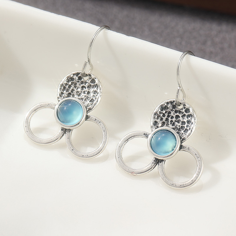 Unique Design Clover Shaped Dangle Earrings Women's Cute Energetic Silver Plated Earrings Suitable Daily Vacation Casual Jewelry