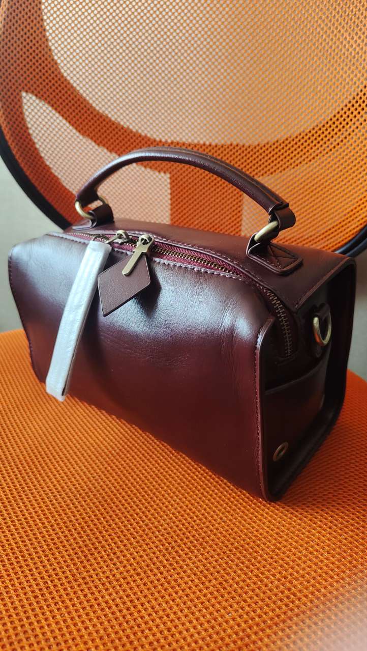 Zency Oil Wax Leather Shoulder Bag For Women Crossbody Bag Handbags with Two Long Straps