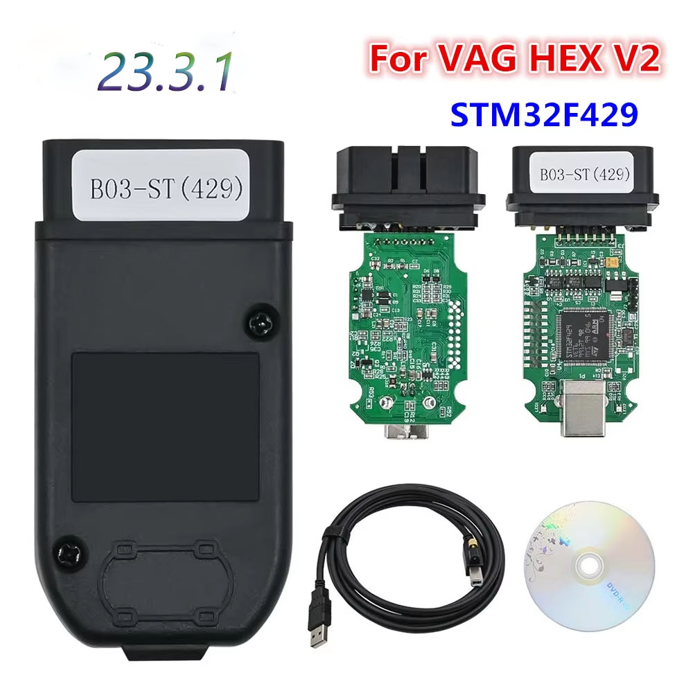 Newest V23.3.1 for VAG Hex V2 STM32F429 Chipset USB Interface for V-W A-UDI Sko-da Se-at Unlimited VINs 1996-2023Multi Languag