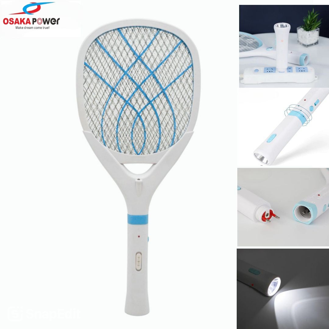 Osaka Power Rechargeable Anti-Mosquito Bat | Electric Insect Killer Bat | Fly Swatter with Charging | LED Light