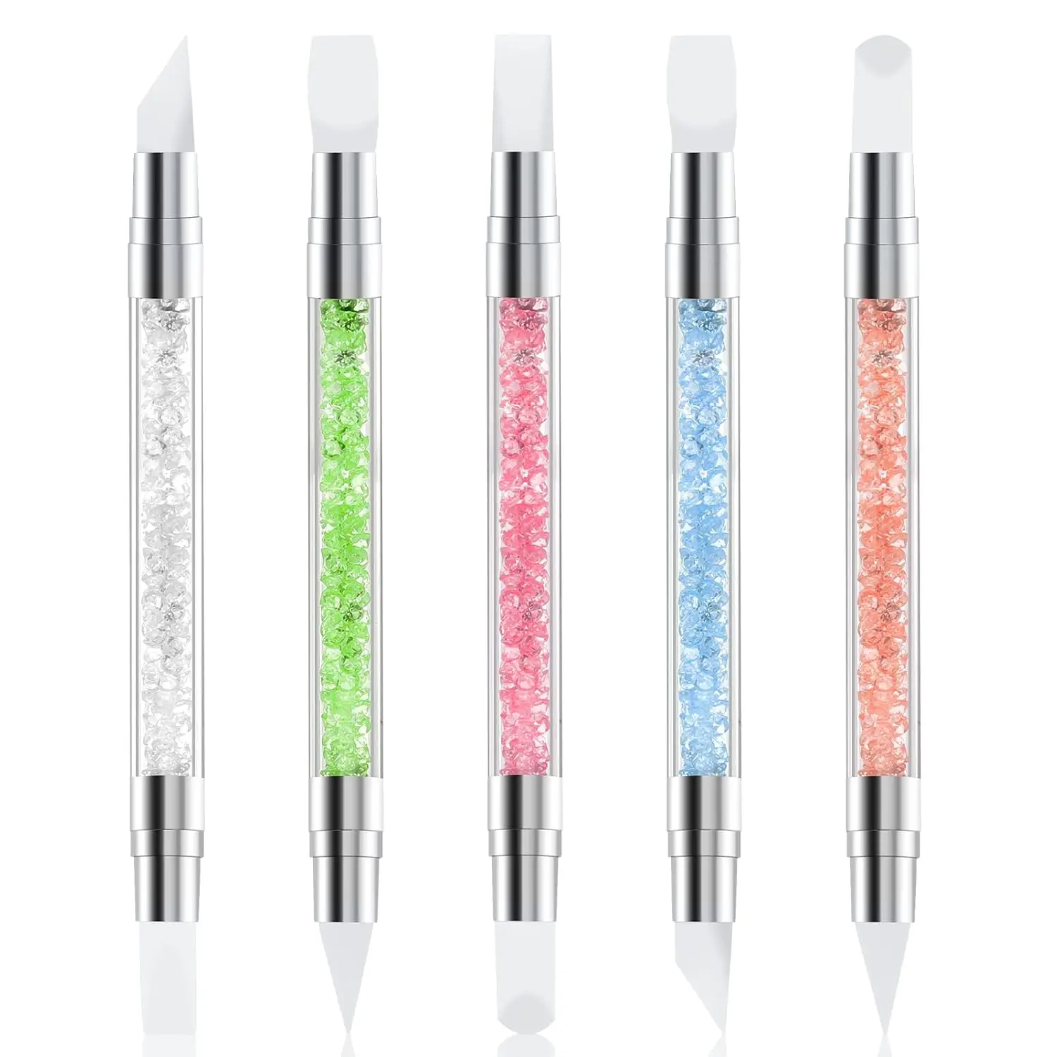 5-Pc Multi-Function Nail Art Pen Set with Dual-Ended Silicone Brushes for Resin, Foil Carving, Drawing, and Shaping. pen gpt