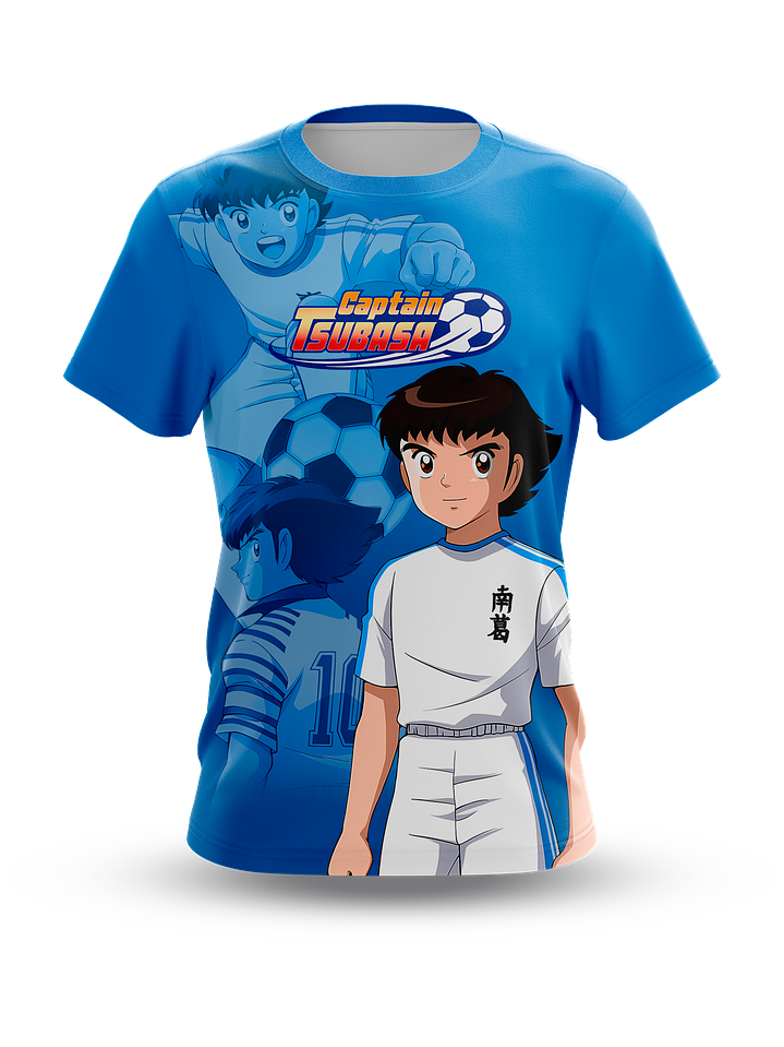 2026 New Bandai Japanese Anime Captain Tsubasa Ozora Tsubasa Nankatsu Elementary T-Shirt 2026 Blue