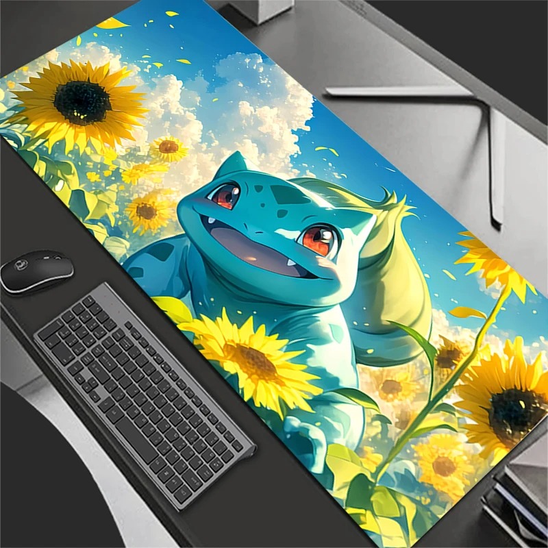Extra Large Gaming Mouse Pad Computer Gamer Laptop Keyboard Carpet Mouse Mat Non-Slip Xxl P-Pokemons Bulbasaur Table Rug