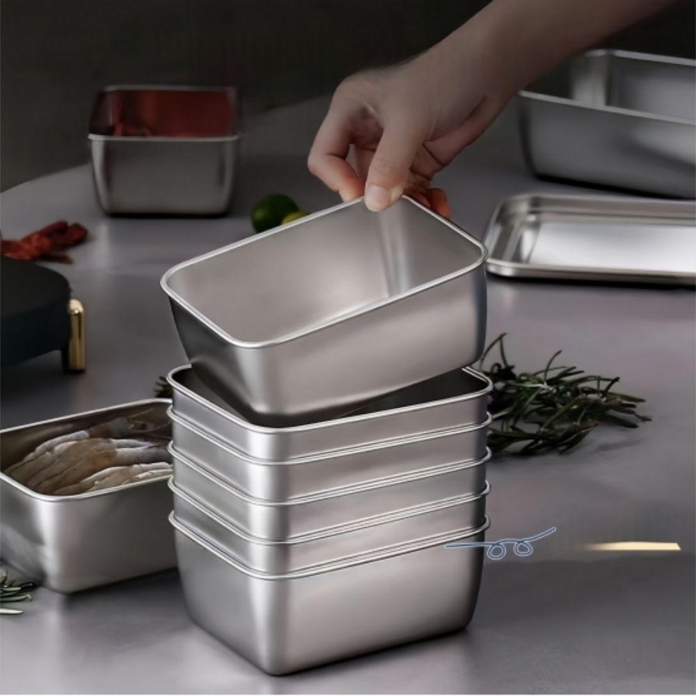 1/2/4/6pcs Food Storage Containers with Lids Stainless Steel Lunch Bento Box Reusable Meat Fruits Veggies Camping Travel Kitchen