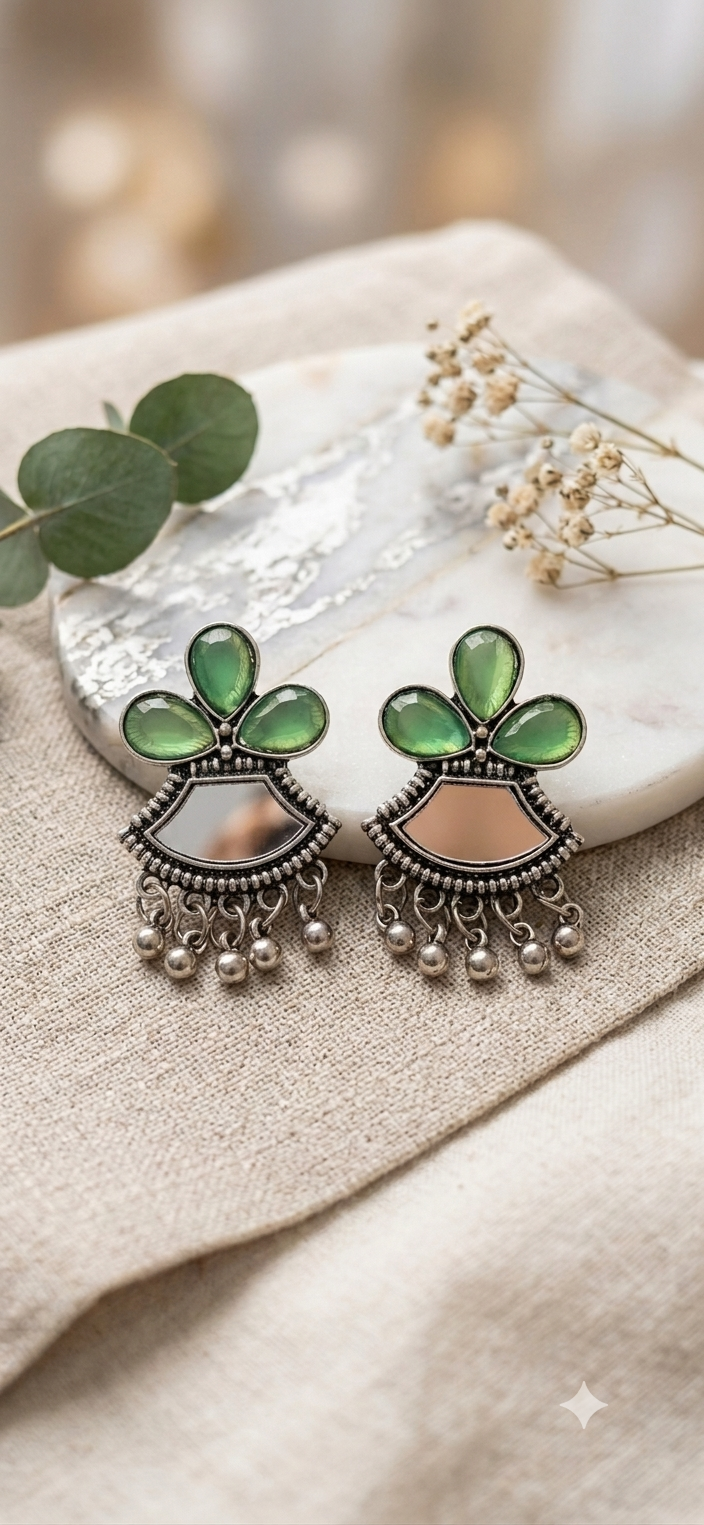 Elegant Stainless Steel Mirror Jhumka for Women
