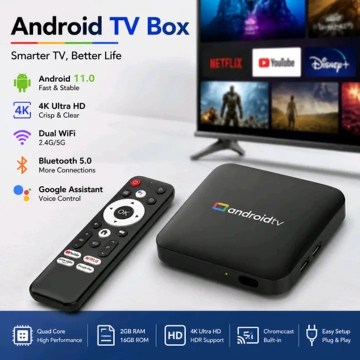 Android Tv Box Smart TV Box 2gb 16gb Rom 2.4G/5G Dual WIFI Allwinner H313 Android 14 Set Top Box Quad Core 4K HDR Bluetooth TV Stick Home Theater