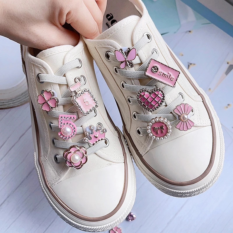 1Pcs Pink Shoelace Charm Buckle for Girls DIY Fashion Sneaker Accessories Shoe Laces Charms Decorations
