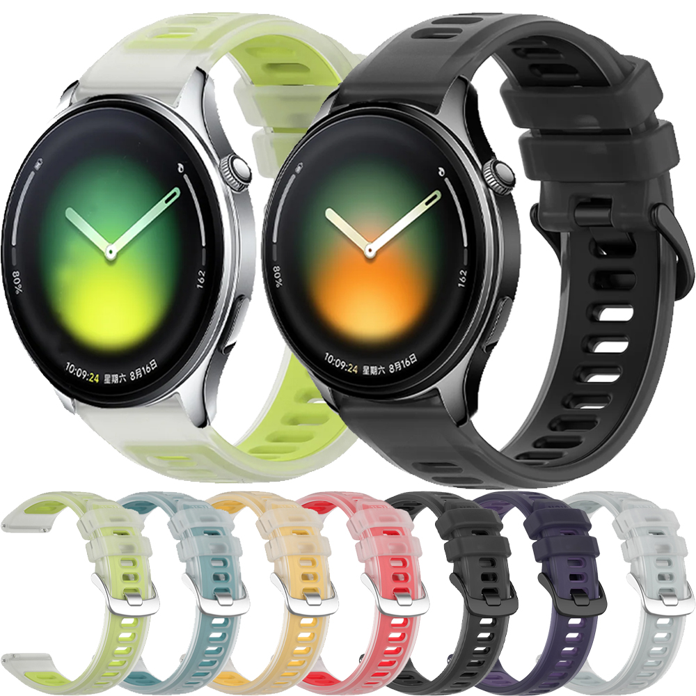 20mm 22mm Jelly Color Silicone Band For Xiaomi Watch 5/S4/S4 Sport/2 Two-Tone Bracelet OnePlus Watch Lite/3/2 Realme Watch 5-S-3