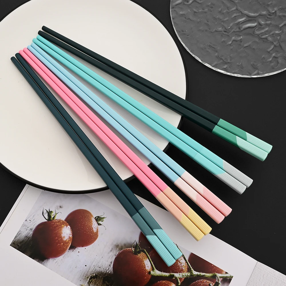5/6 Pairs Food Grade Reusable Chopsticks Korean Chopsticks Dishwasher Chopsticks Washable Chopsticks Non Slip Easy To Use