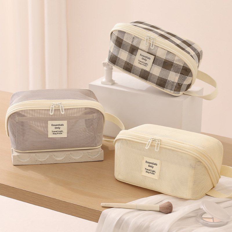 New Light Mesh Pillow Cosmetic Bag Travel Cosmetics Storage Bag Large Capacity Portable Cosmetic Bag